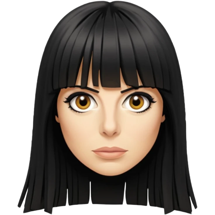 Claudia Winkleman with a thick long fringe emoji
