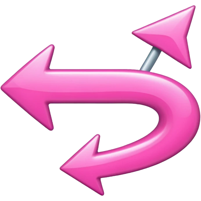 Pink curved go back arrow emoji