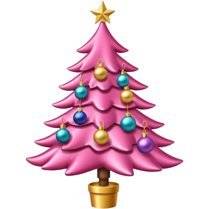 a pink christmas tree emoji emoji
