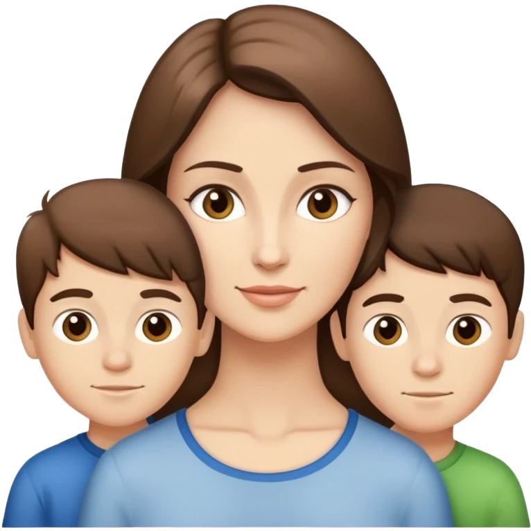 Light brunette beautiful fit mom with 3 sons emoji