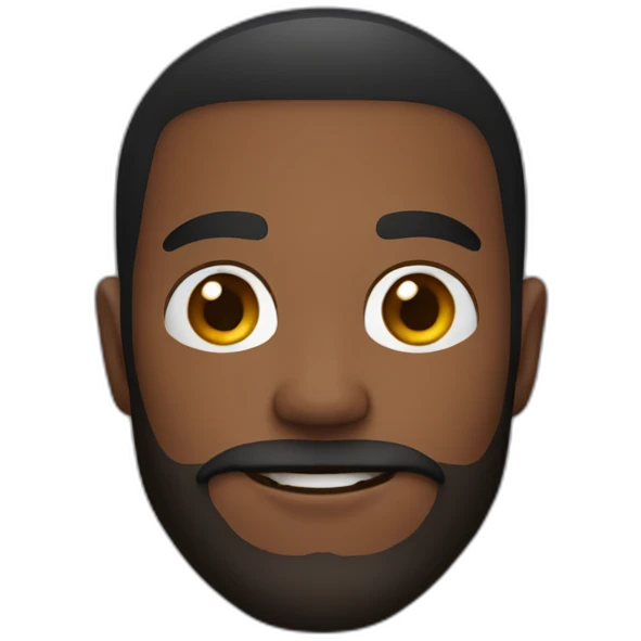 25 year old with a beard and a brown skin emoji