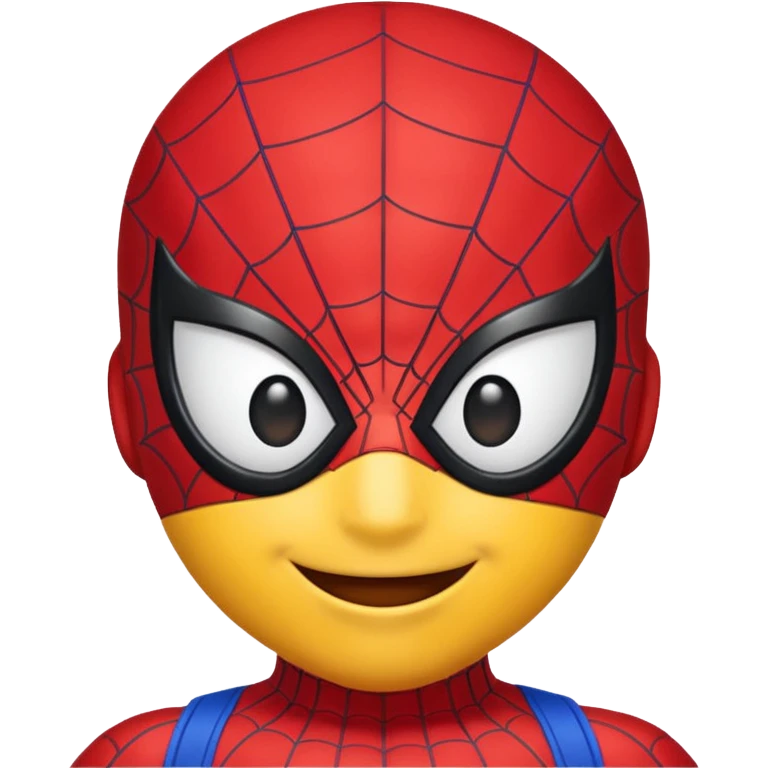 create a yellow emoji of spiderman. style old emoji emoji