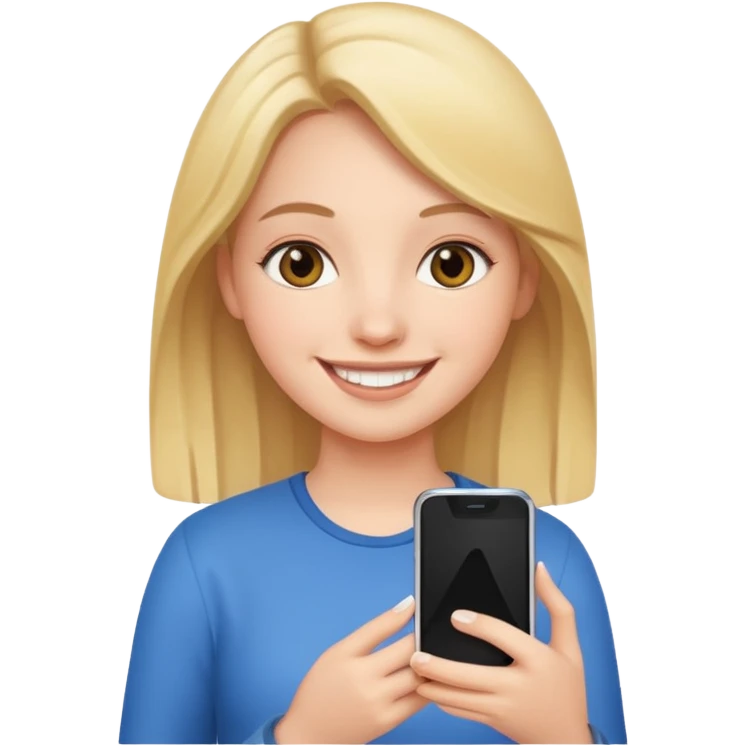 A girl with iPhone  emoji
