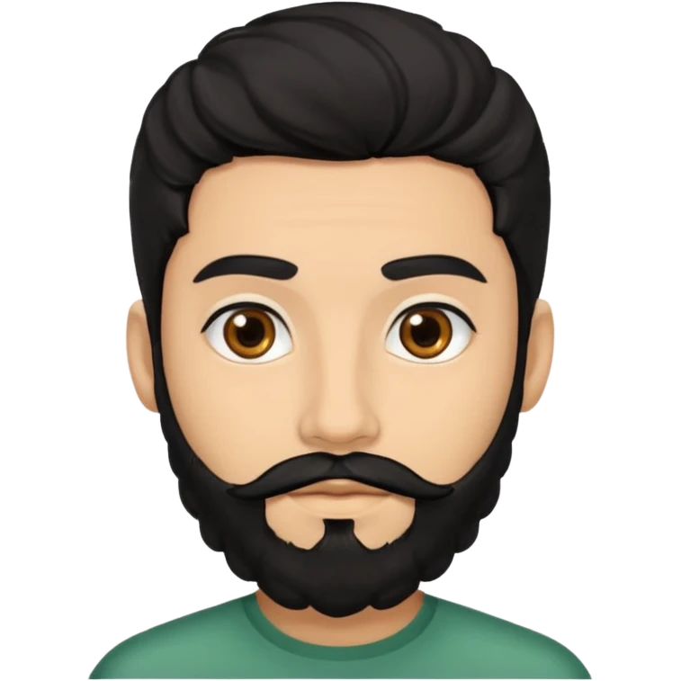 young lightskin Pakistani man with black beard wavy hair and almond shaped brown eyes and thick eyebrows emoji