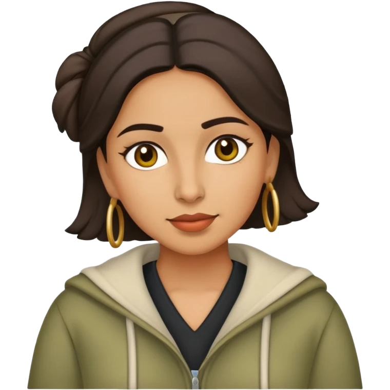 Hispanic woman with olive skin in clothes emoji