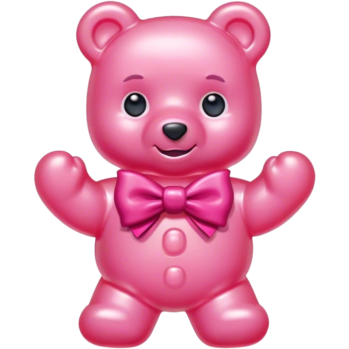 pink boy gummy bear with bow emoji