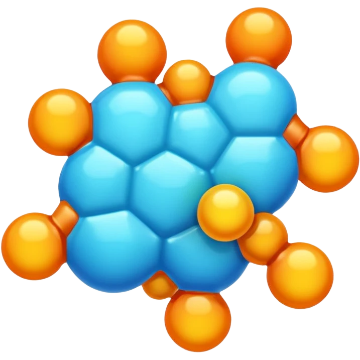 enzyme molecule, simple and colorful emoji