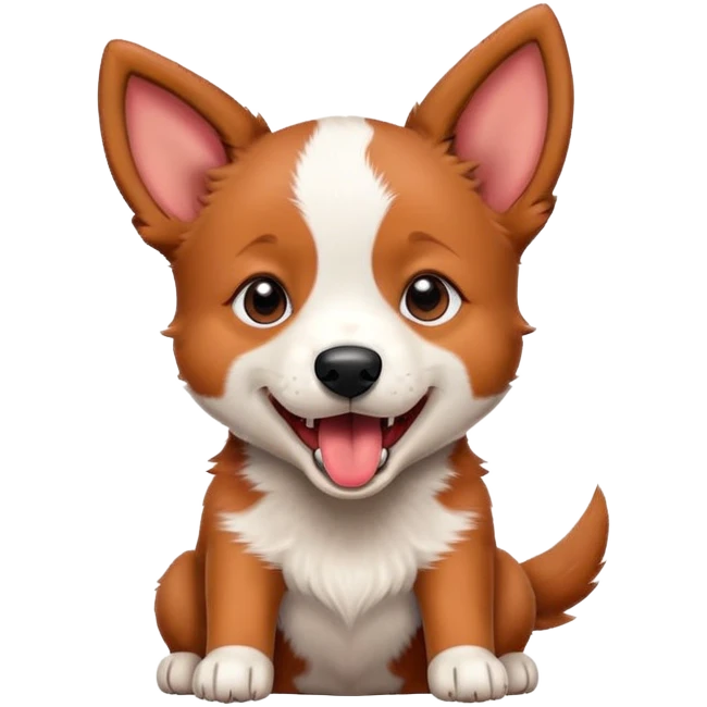 Red heeler puppy howling with mouth open emoji