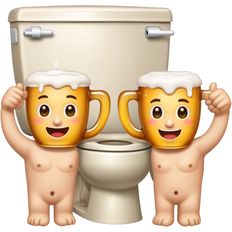 2 toilets cheers-ing like beer mugs emoji