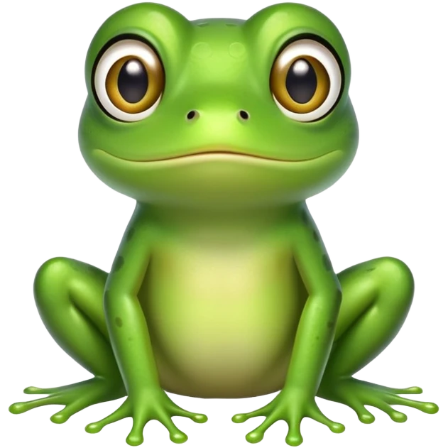 cute green frog with big eyes emoji