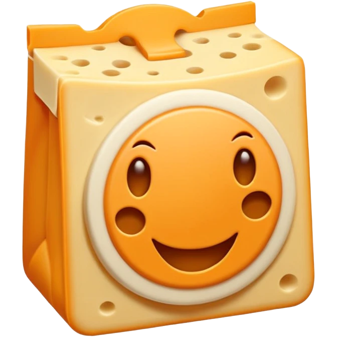 Emoji minimalista de una bolsa naranja de Cheese Tris estilo caricatura, con algunos palitos de queso visibles y líneas simples tipo emoji emoji