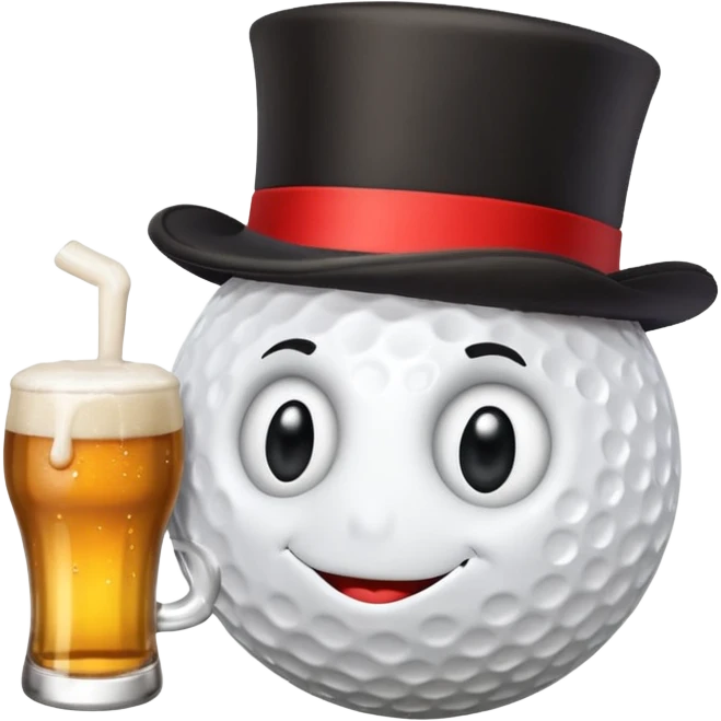 Golf ball drinking beer emoji