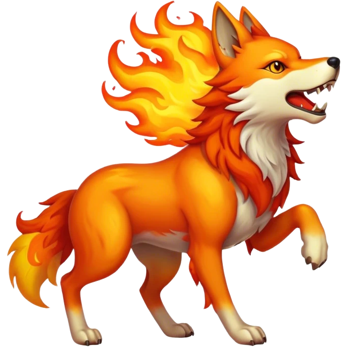 Fire wolf emoji