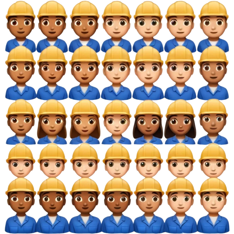 worker 30 faces of emojis emoji