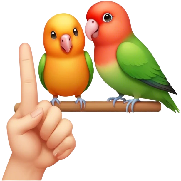 Lovebird sticking up middle finger emoji