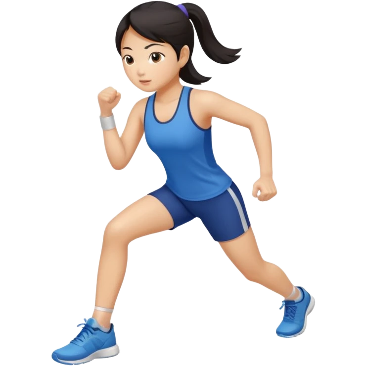 Exercising Asian girl emoji