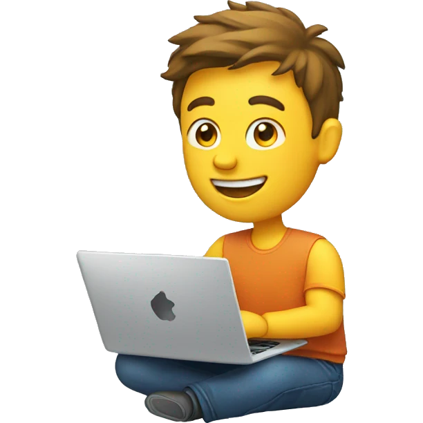 A happy man with a laptop emoji