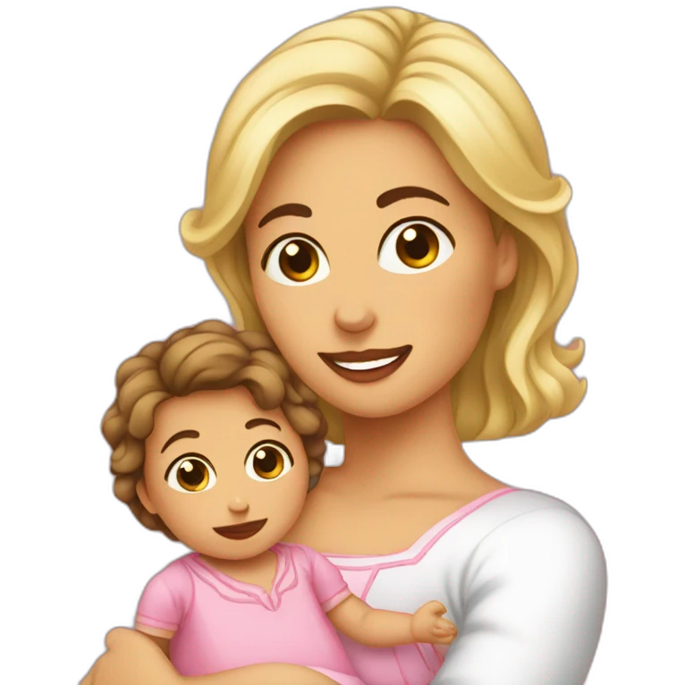 Femme espagnole et son bébé emoji