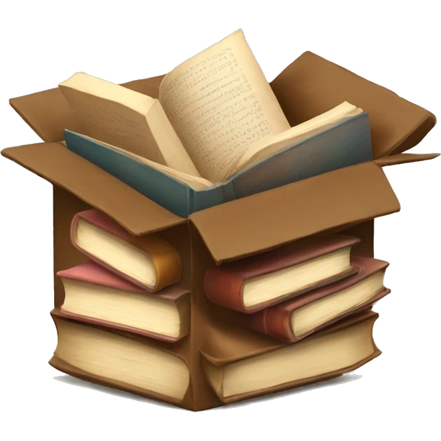 open box with old books inside  emoji