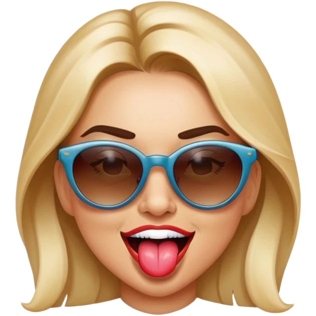 female sunglasses tongue winking emoji