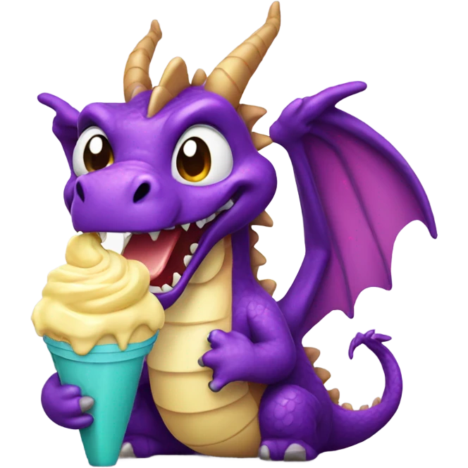 dragon eating ice cream emoji