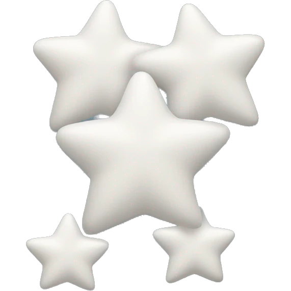 Three little white stars in a cluster. All different sizes emoji