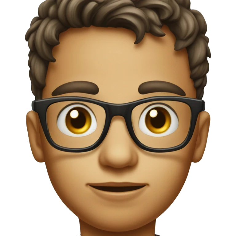 realistic portrait of boy in glasses drinking soda emoji