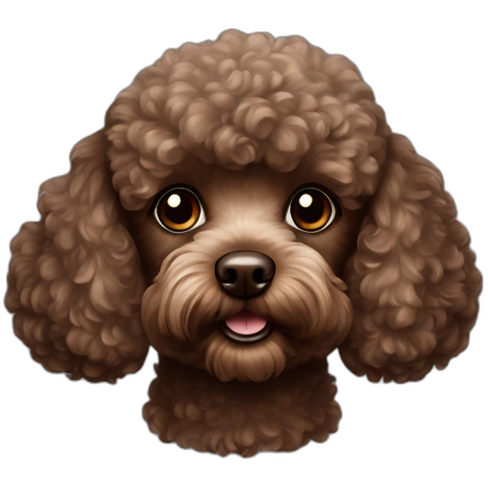 dark brown toy poodle head emoji