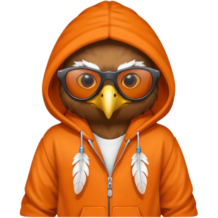 eagle with orange hoodie wearing sunglasses emoji