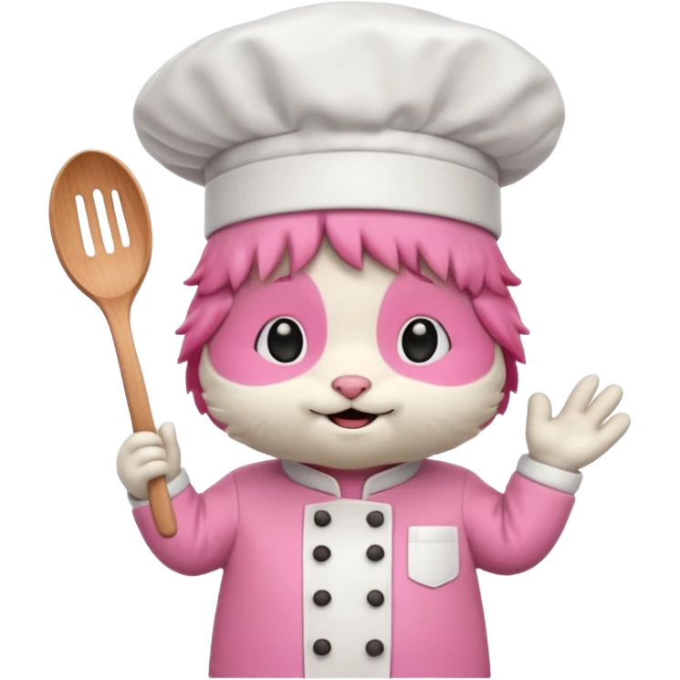 animal with pink chef costume emoji