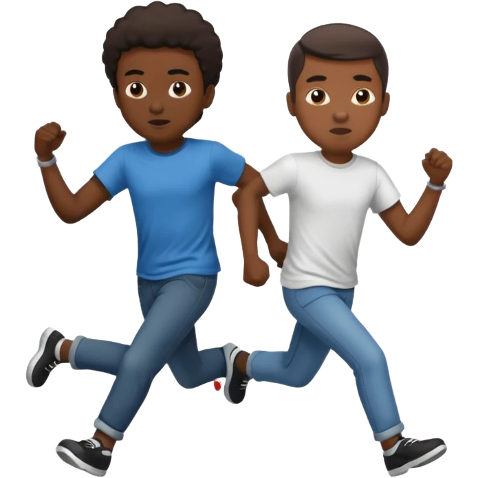 black man chasing a kid emoji