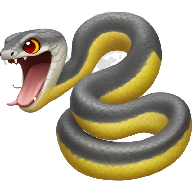 Grey and yellow snake with red eyes emoji