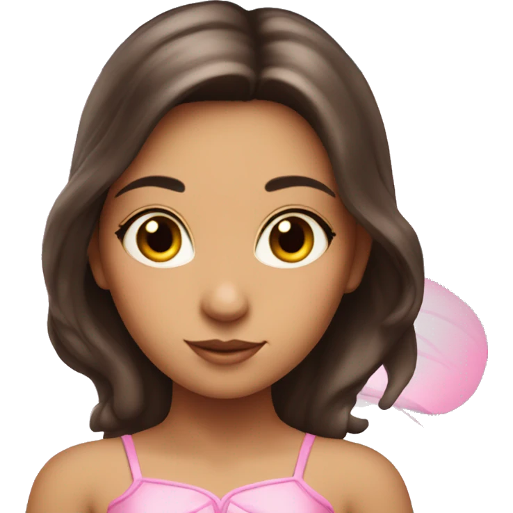 brunette fairy with pink wings  emoji