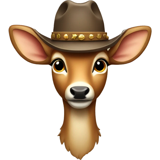 Deer with a cowboy hat emoji