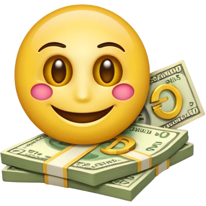 emoji haciendo un guiño con un ojo y sosteniendo dinero emoji