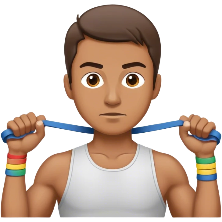 man using resistance band emoji