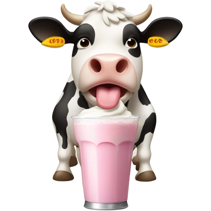 Cow eating a milkshake  emoji