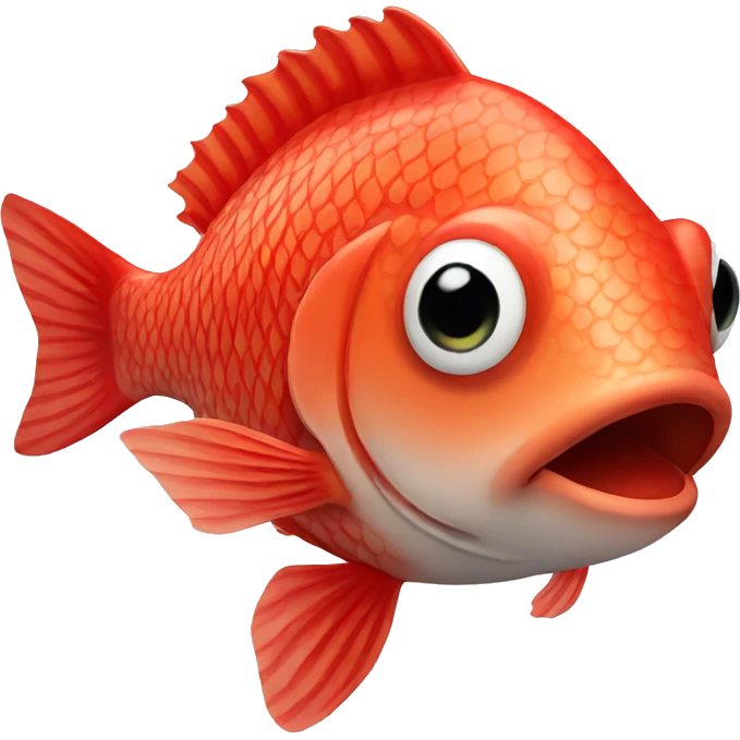 red fish closed mouth side view emoji