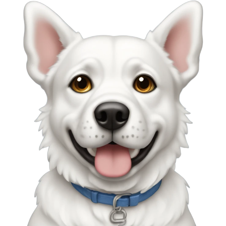 Perro blanco pequeño con rulos emoji