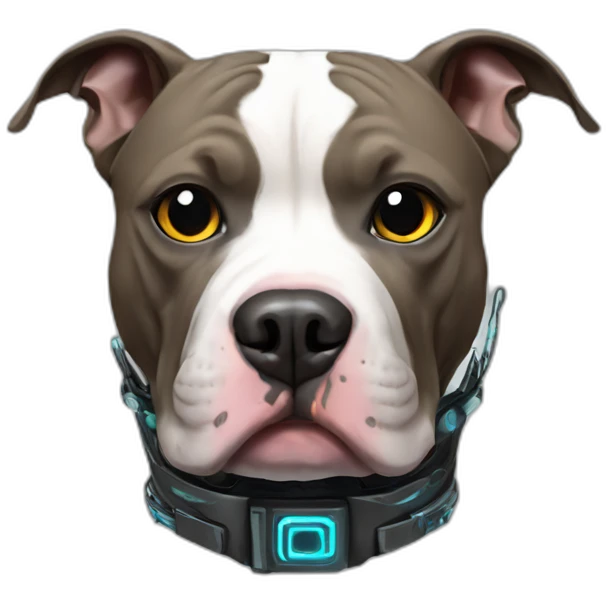 Pitbull-óculos-cyberpunk-futuristic-robot emoji