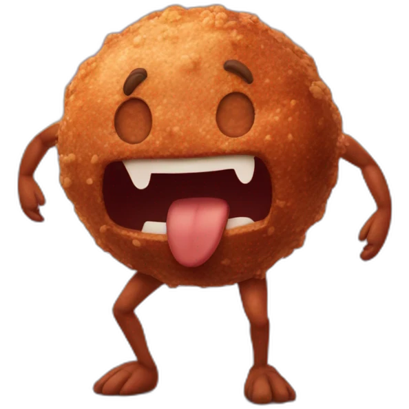 Anthropomorphic meatball with arms and legs emoji
