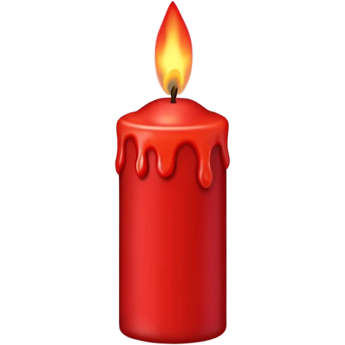 red candle with a red flame emoji