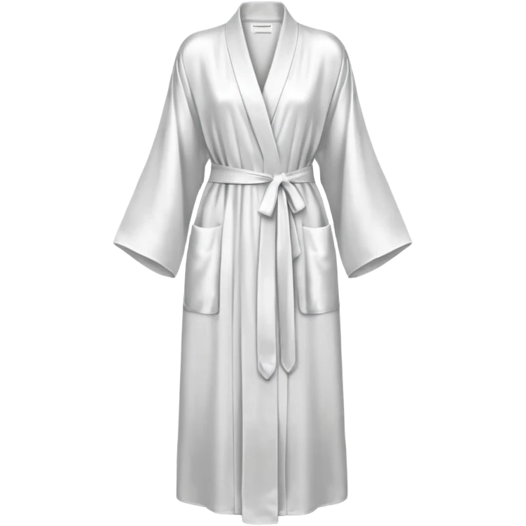 Plain white only silk long robe, extra long sleeves, high definition emoji