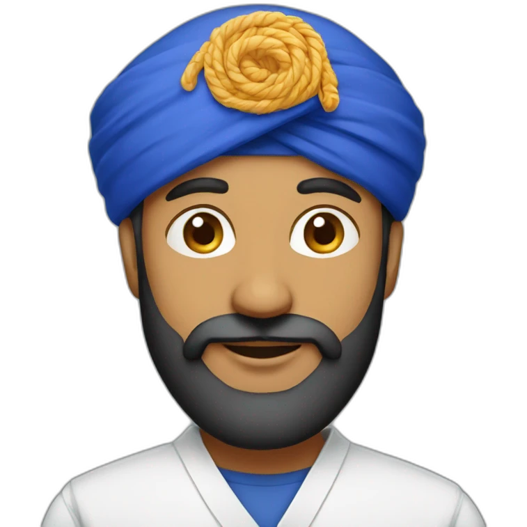 sikh man with a blue hat on emoji