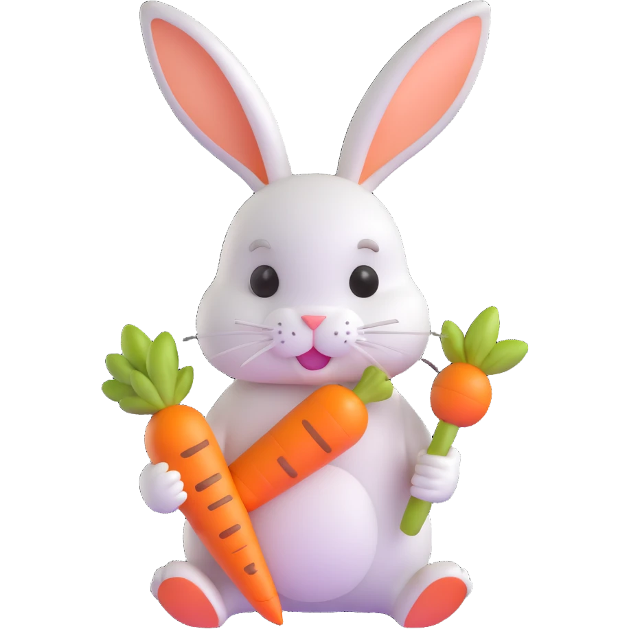 rabbit with a carrot emoji