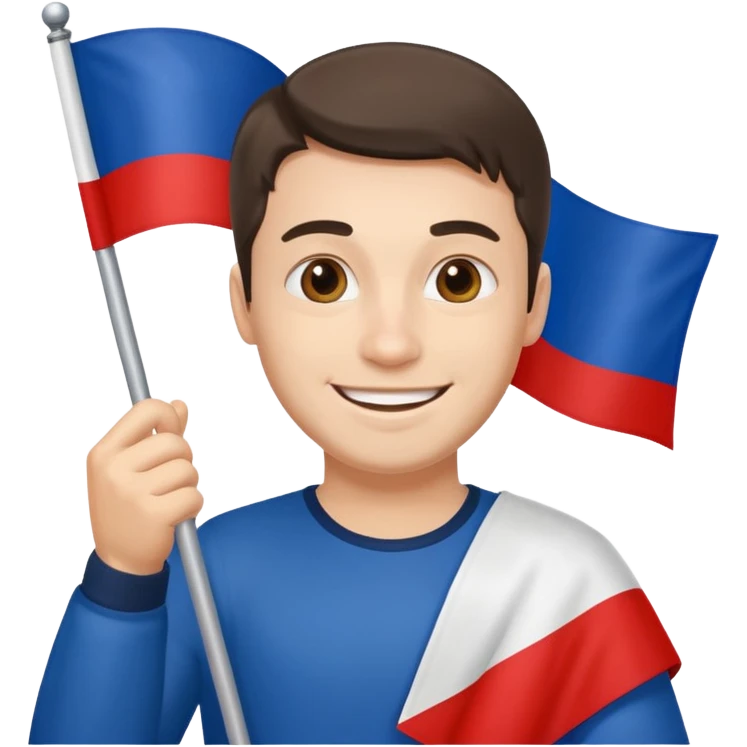 realistic man with russian flag in hand emoji