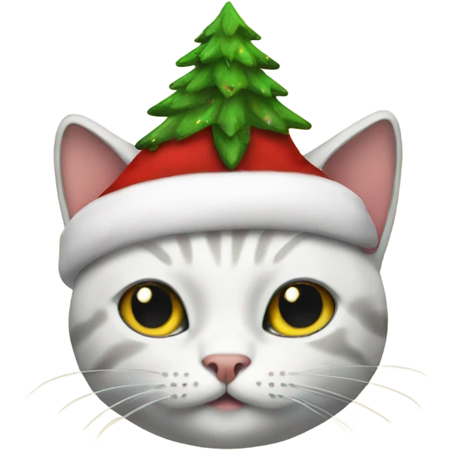 Cat under a Christmas tree emoji