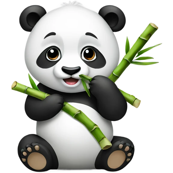 Panda eating bamboo emoji