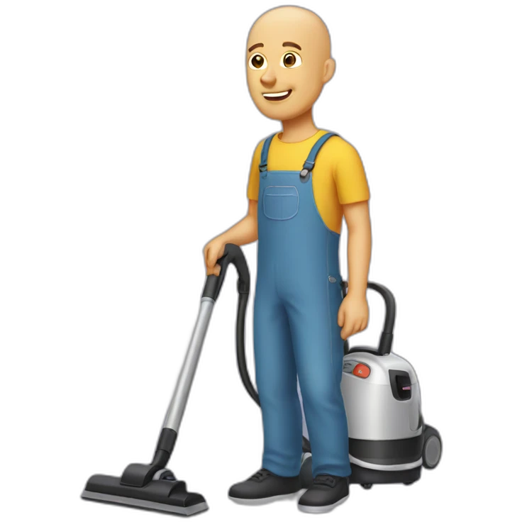 bald man with a hoover emoji