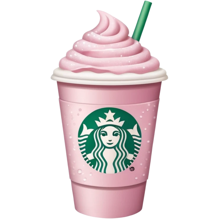 Light pink Starbucks coffee with sparkles emoji
